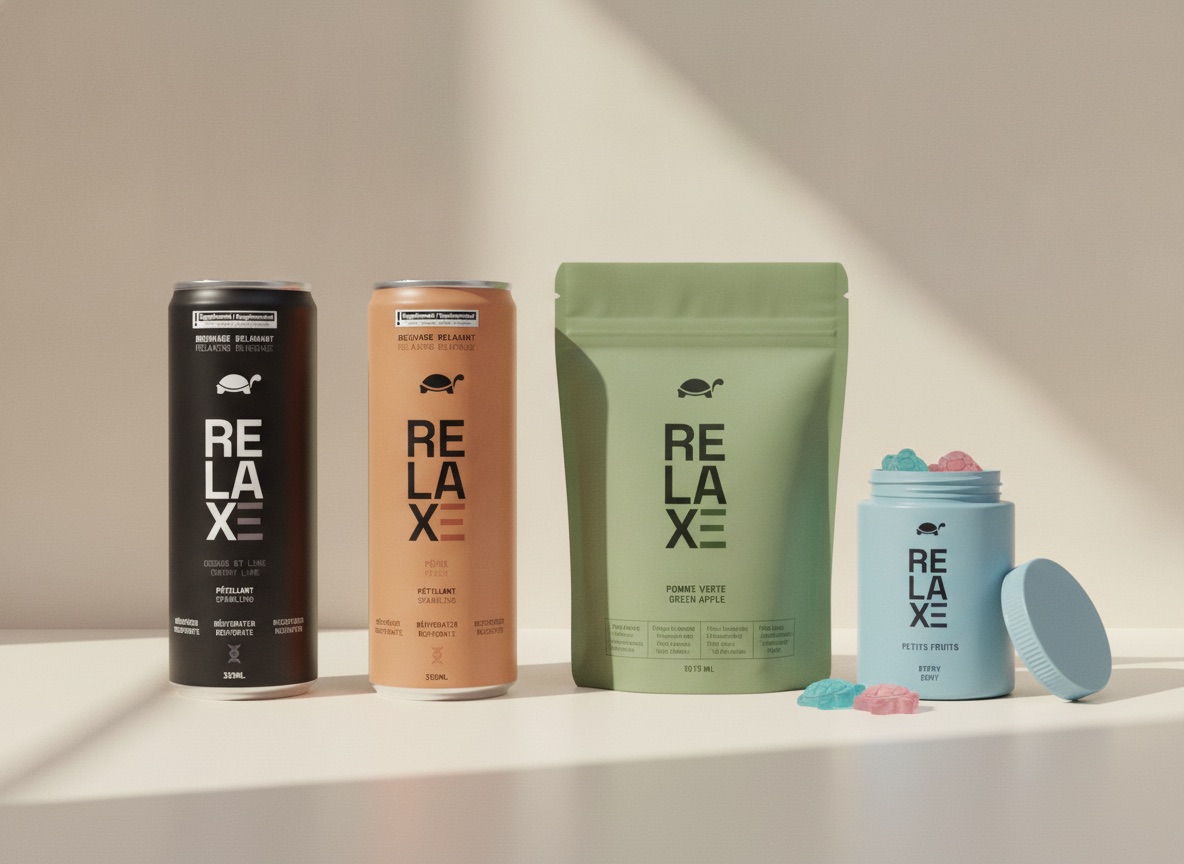 La famille RELAXE : canettes, poudre et gommes